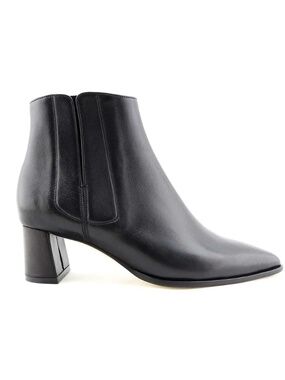 Ally shoes Black Calf Leather Lower Block Ankle Boot EU 39/US 8.5 / Extra Wide